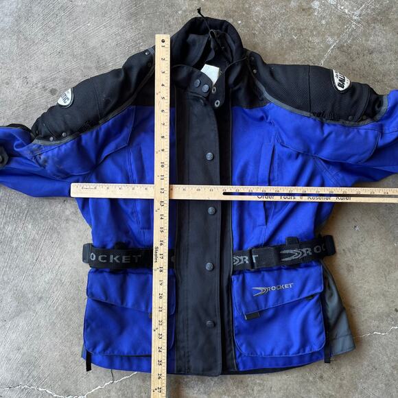 VINTAGE JOE ROCKET MOTORYCLE JACKET ARMORED PADDED MENS MEDIUM RIDING MOTO BLUE - Picture 3 of 5